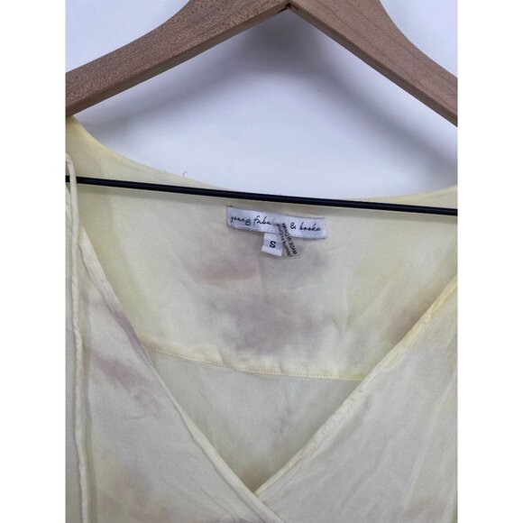 Young Fabulous & Broke Bell Sleeve V-Neck Tie Dye Tunic/DRESS SEMI SHEER SIZE  S - Picture 3 of 4